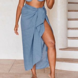 Monday Swimwear Cerulean Blue St Tropez crinkle sarong